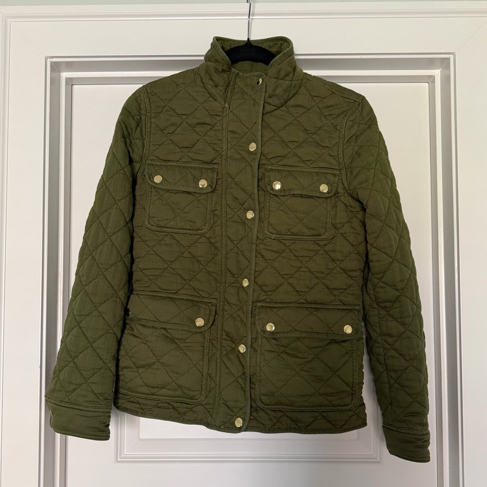 J. Crew | Green Quilted Jacket